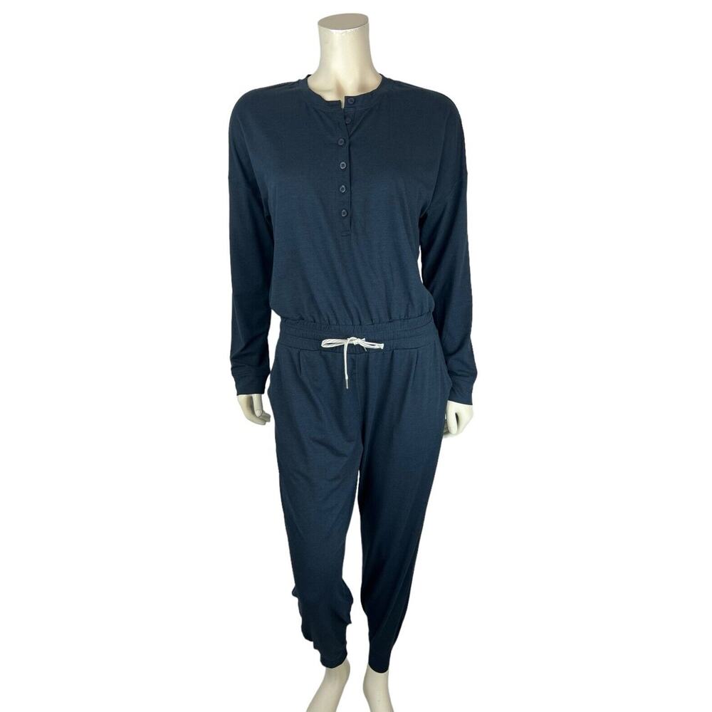 Vuori Navy Blue Long-Sleeve Jumpsuit